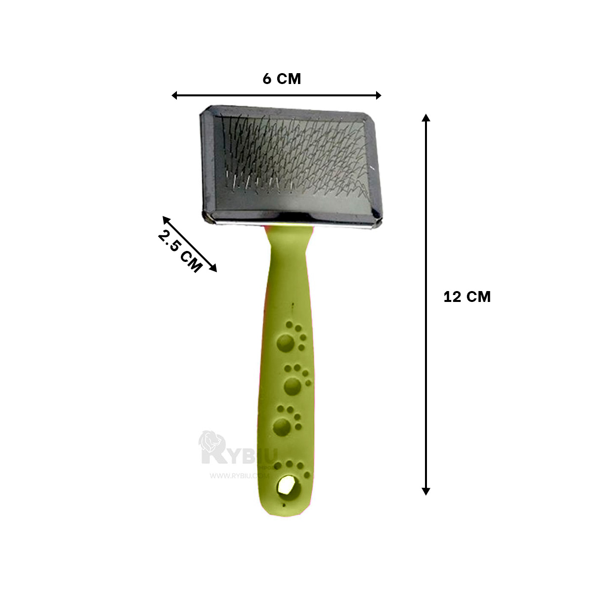 PEINE PERRO Y GATO RYBIU MA31228 TA CON PUNTAS DE METAL SUAVE TALLA VERDE - 5