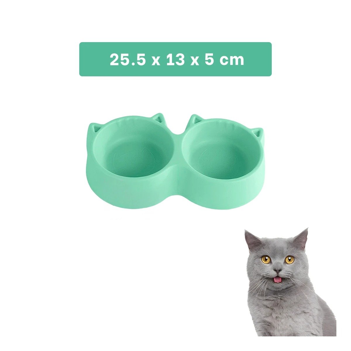 PLATO GATO MA31290 DOBLE FORMA OREJITAS COLOR VERDE RYBIU - 4