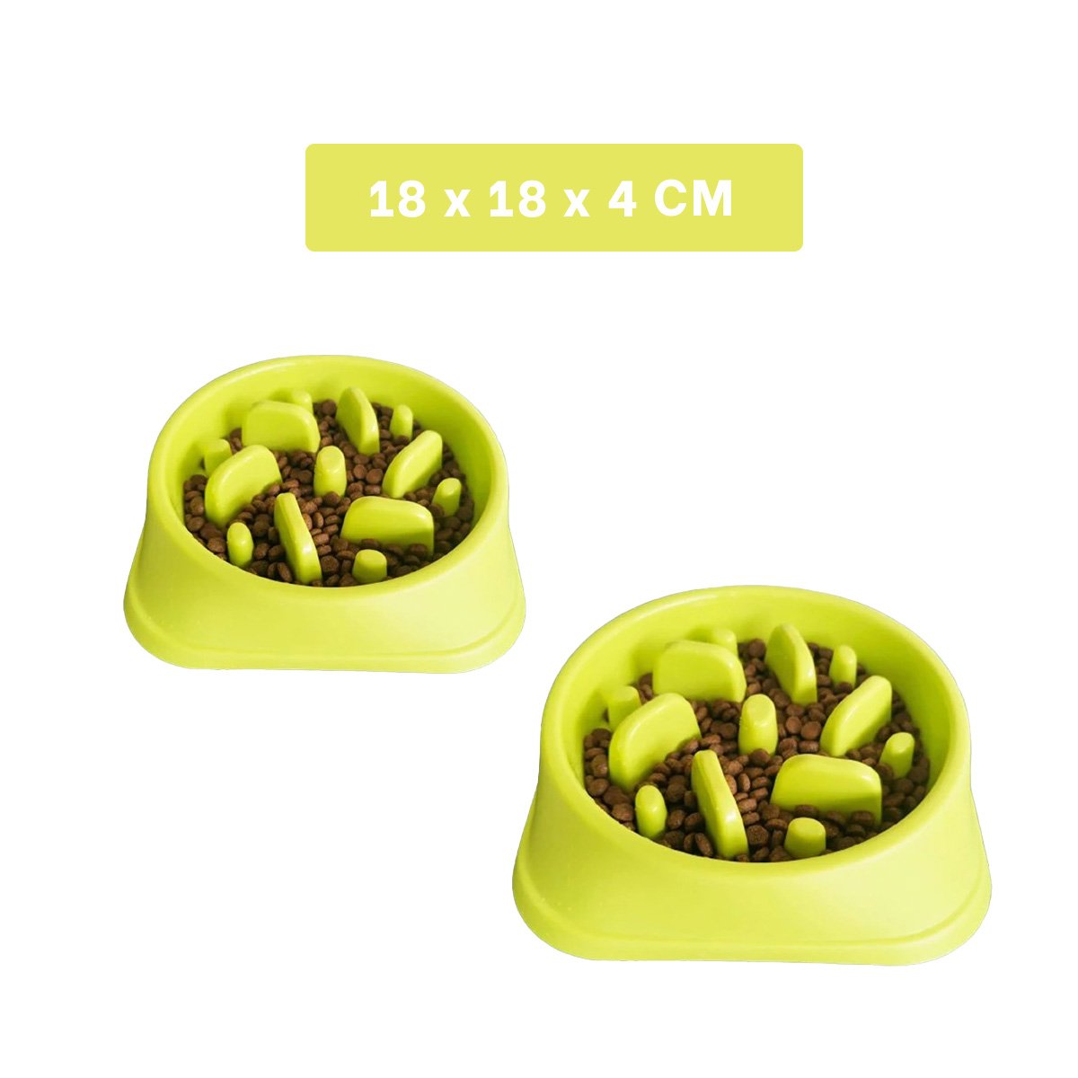 PLATO PERRO MA31311 PET ANTIESTRÉS CUADRADO MODERNO COLOR VERDE RYBIU - 4