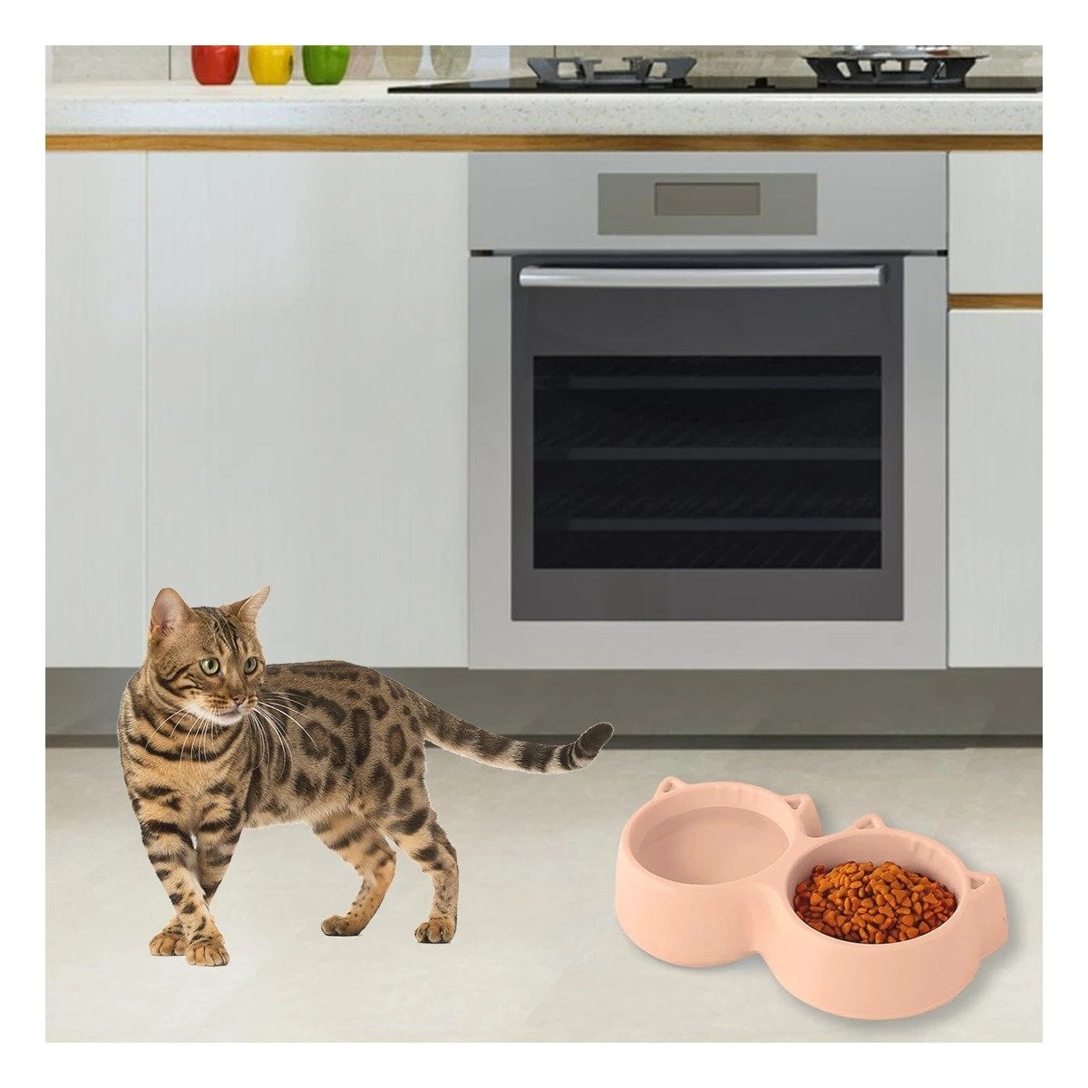 PLATO GATO MA31284 DOBLE FORMA OREJITAS COLOR CREMA RYBIU - 2