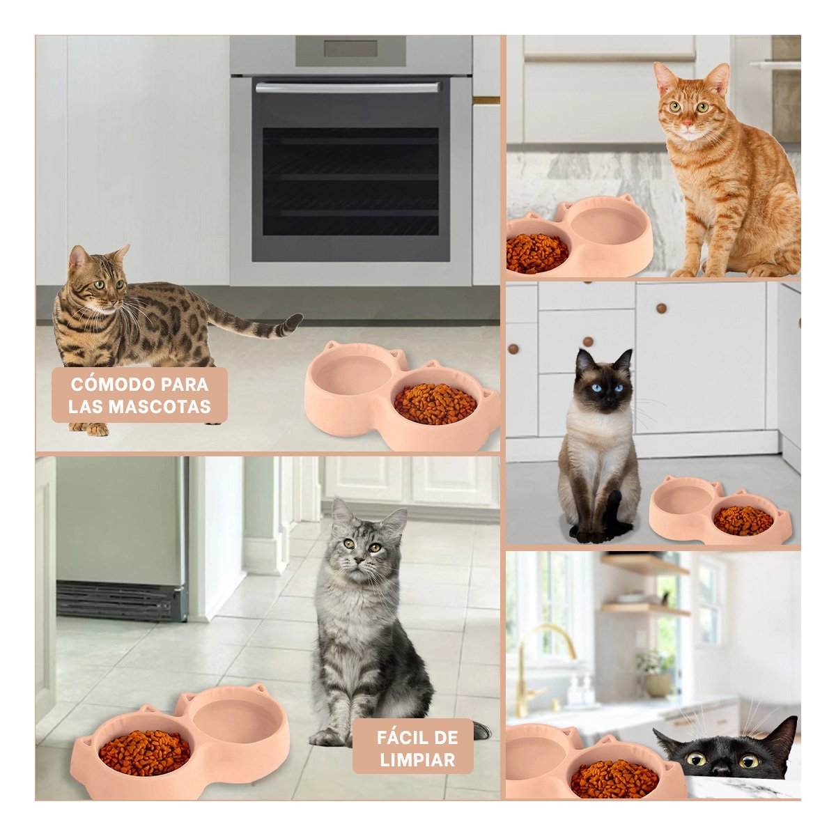 PLATO GATO MA31284 DOBLE FORMA OREJITAS COLOR CREMA RYBIU - 5