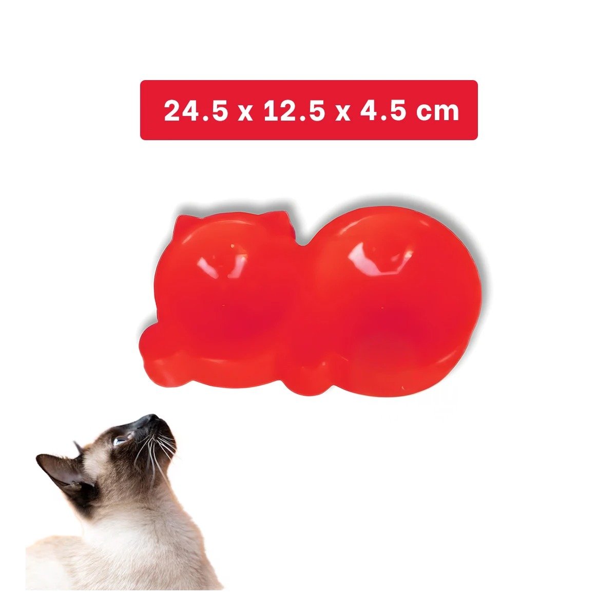 PLATO GATO MA31289 DOBLE FORMA OREJITAS COLOR ROJO RYBIU - 4