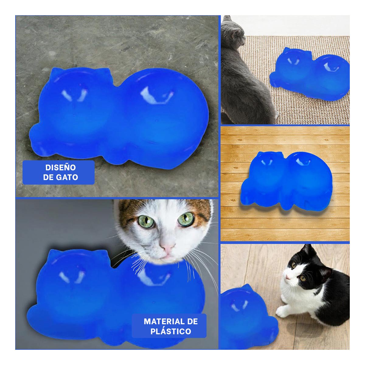 PLATO GATO MA31288 DOBLE FORMA OREJITAS COLOR AZUL RYBIU - 5