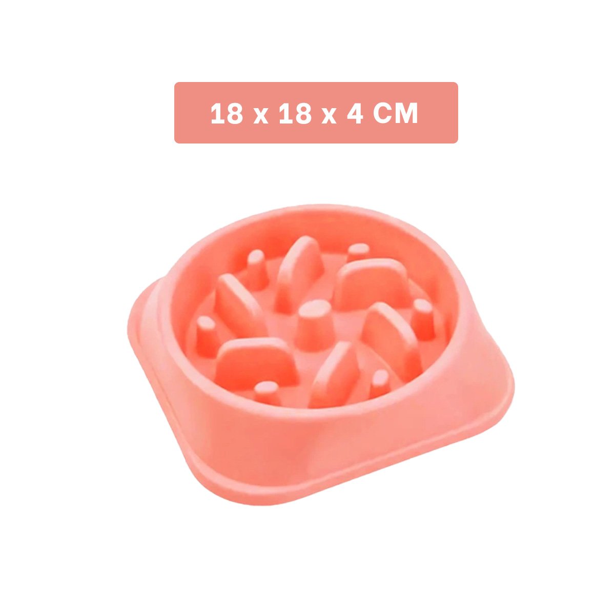 PLATO PERRO MA31310 PET ANTIESTRÉS CUADRADO MODERNO COLOR ROSADO RYBIU - 4