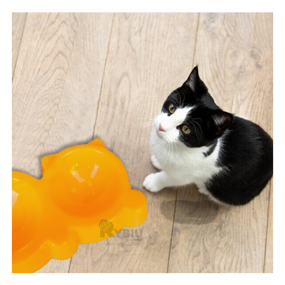PLATO GATO MA31287 DOBLE FORMA OREJITAS COLOR AMARILLO RYBIU - 1