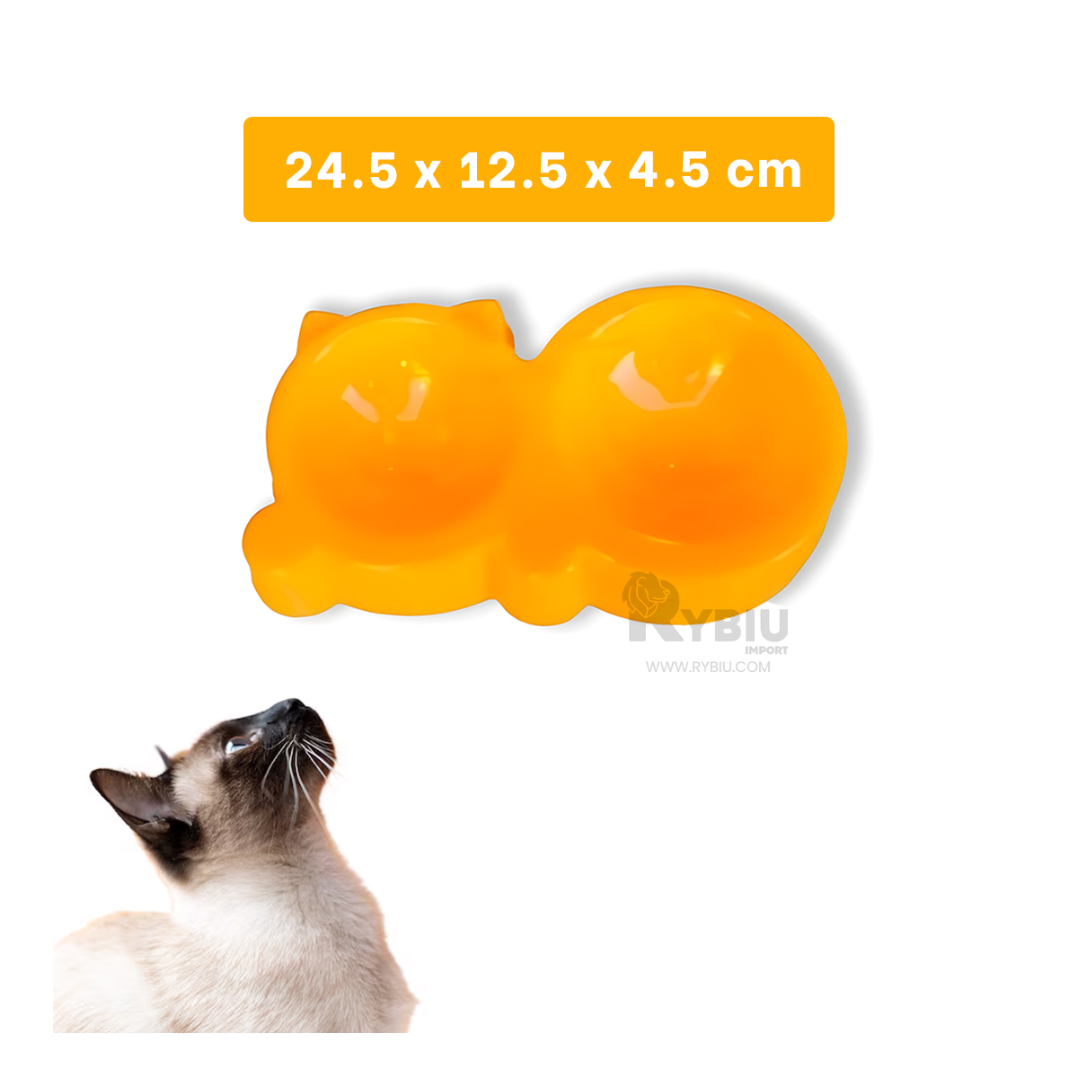 PLATO GATO MA31287 DOBLE FORMA OREJITAS COLOR AMARILLO RYBIU - 5