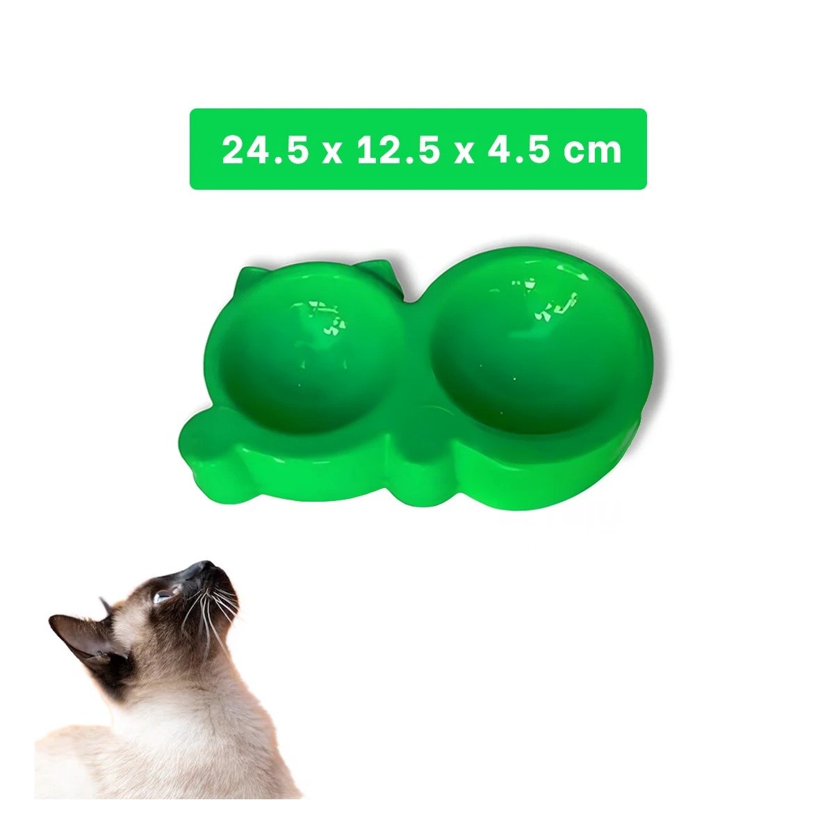 PLATO GATO MA31290 DOBLE FORMA OREJITAS COLOR VERDE RYBIU - 4