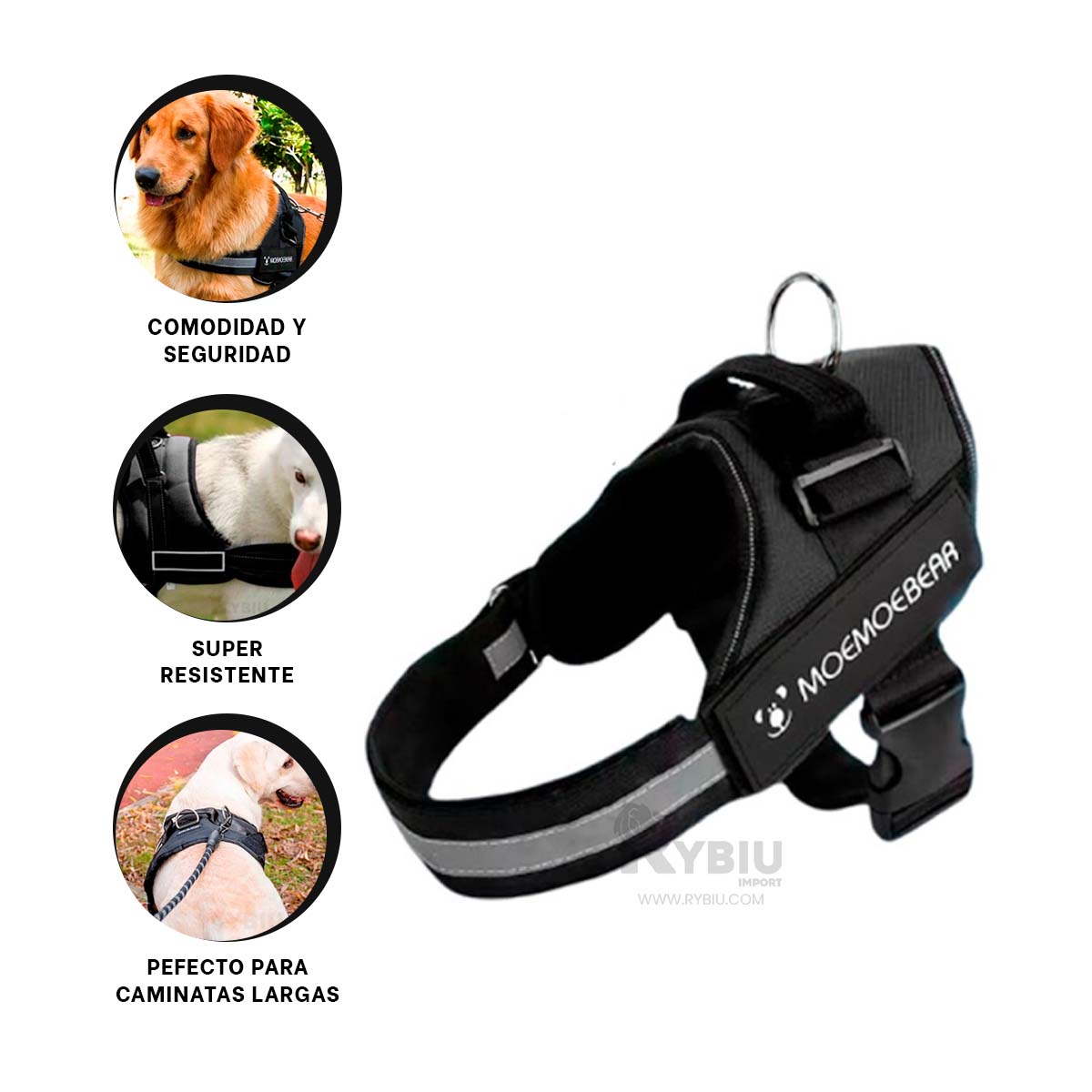 PECHERA PERROS MA30987 RYBIU FACIL USO EN NEGRO XXL Y+AGENDITA - 3