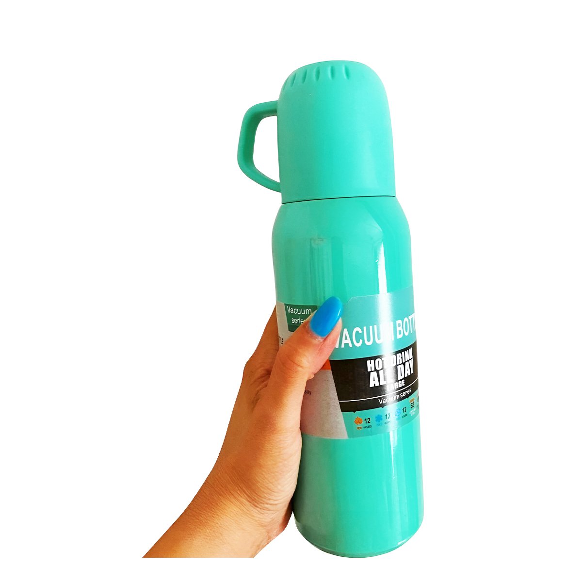 TERMO RYBIU CO32127 ACERO UTIL ATRACTIVO VERDE 500ML + REGALO STICKERS - 3