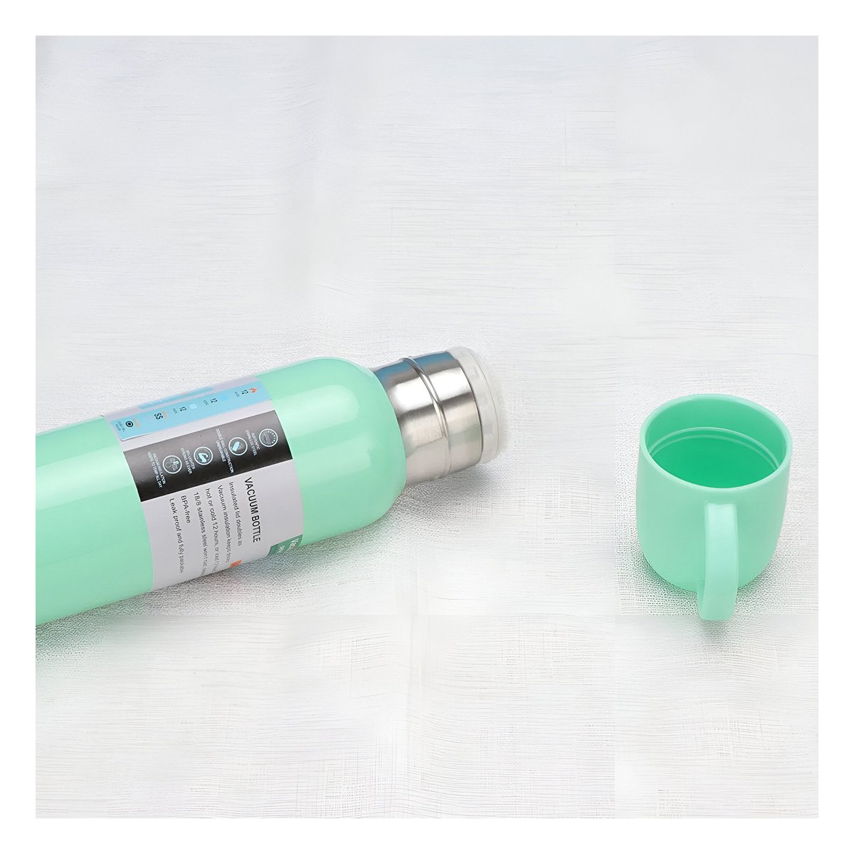 TERMO RYBIU CO32127 ACERO UTIL ATRACTIVO VERDE 500ML + REGALO STICKERS - 5