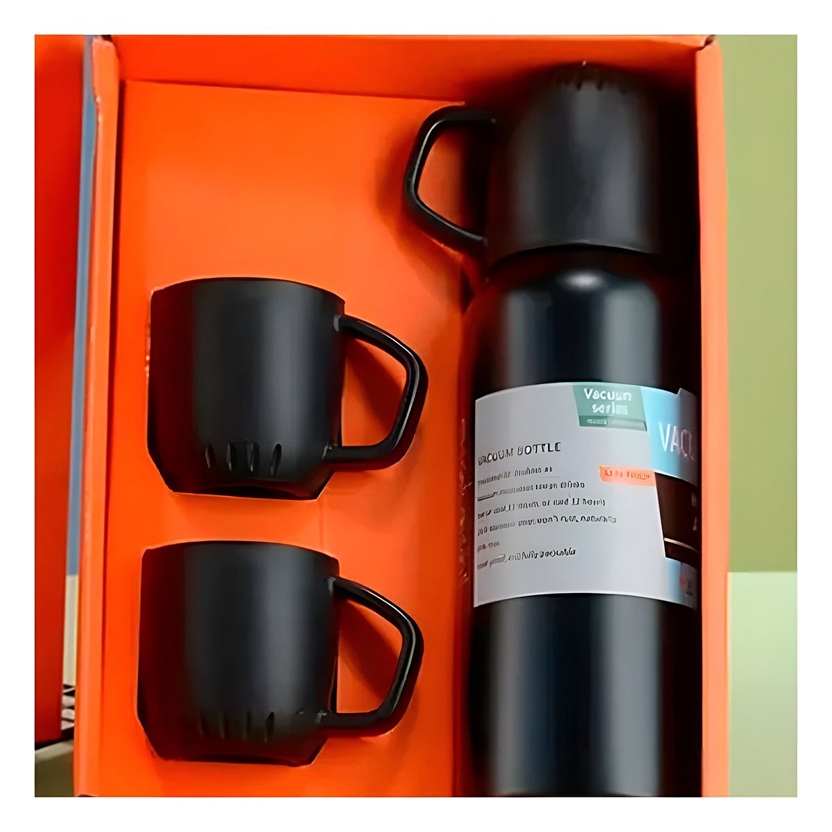 TERMO RYBIU CO32131 ACERO COMPACTO 3 TAZAS NEGRO 500ML + REGALO STICKERS - 5