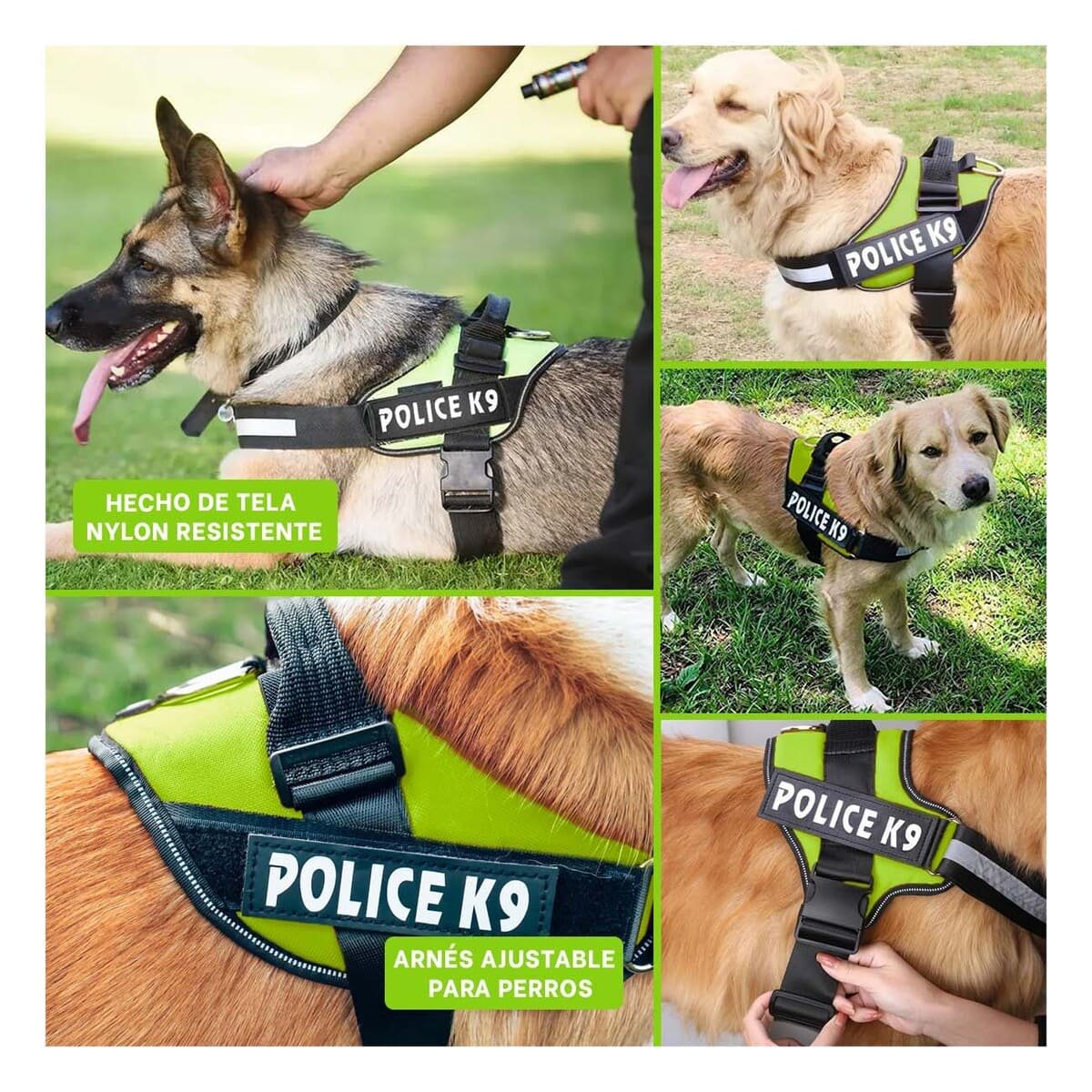 PECHERA PERROS MA30989 RYBIU GRANDE SERVICE EN VERDE XXL - 5