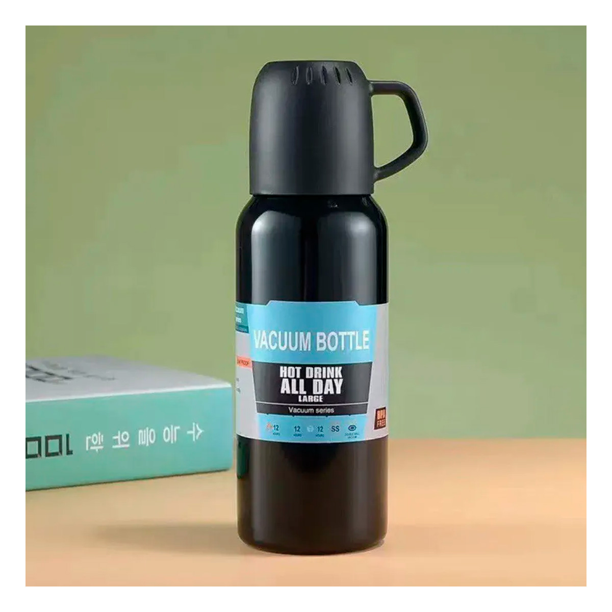 TERMO RYBIU CO32131 ACERO REVESTIDO 3 TAZAS NEGRO 500ML + REGALO AGENDITA - 1
