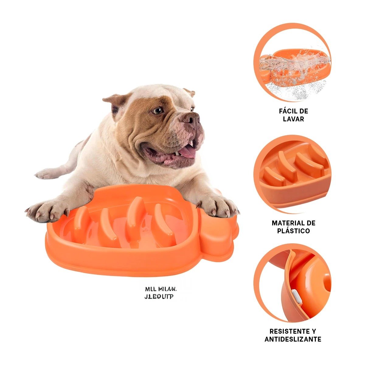 PLATO PERRO MA31314 PET ANTIESTRÉS ZANAHORIA MODERNO COLOR NARANJA RYBIU - 3