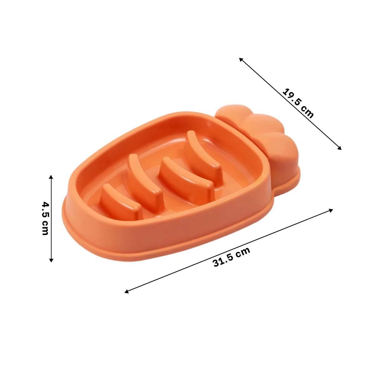 PLATO PERRO MA31314 PET ANTIESTRÉS ZANAHORIA MODERNO COLOR NARANJA RYBIU - 4