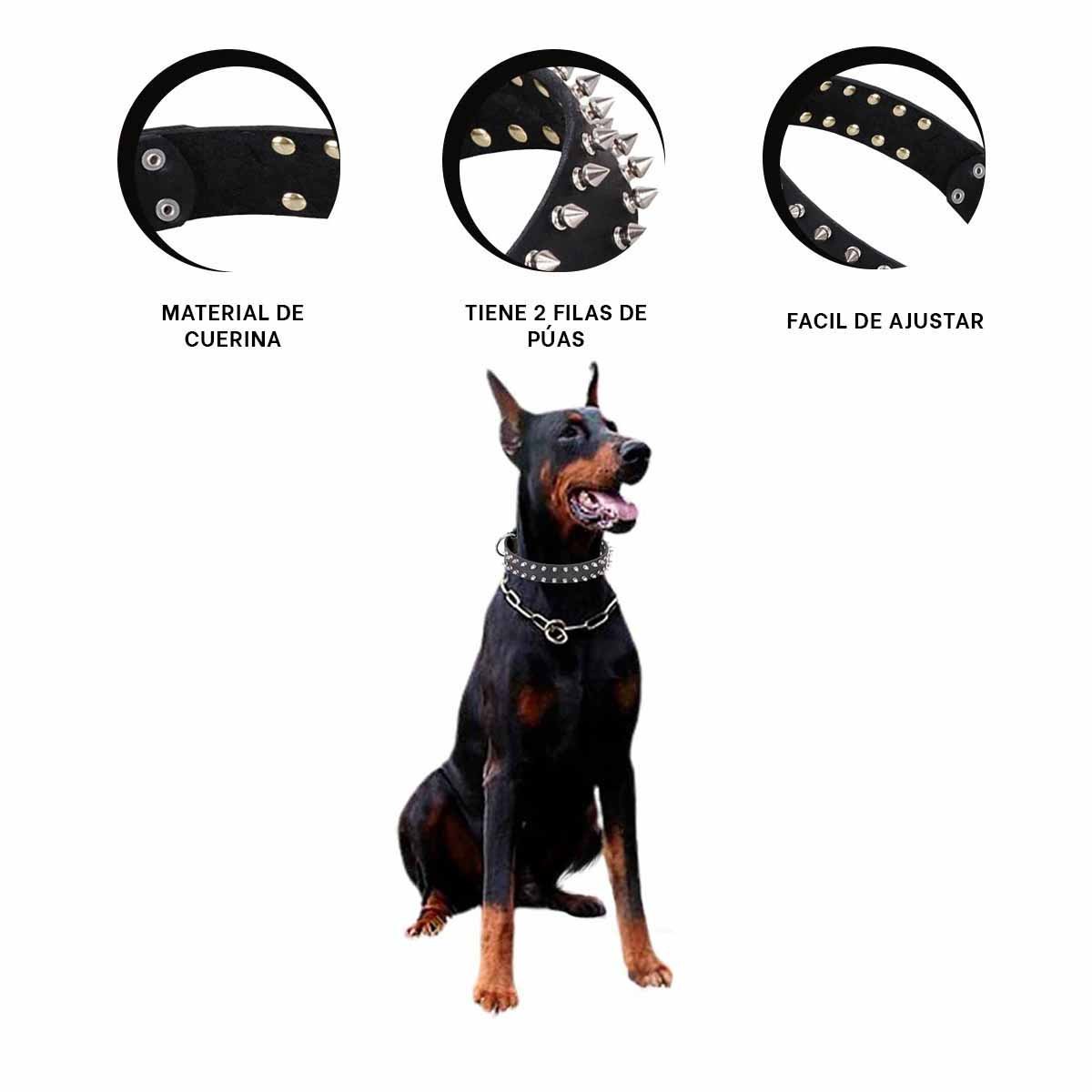 COLLAR PERROS MA31059 RYBIU CON DISEÑO DE PUAS COLOR NEGRO TALLA XL - 3