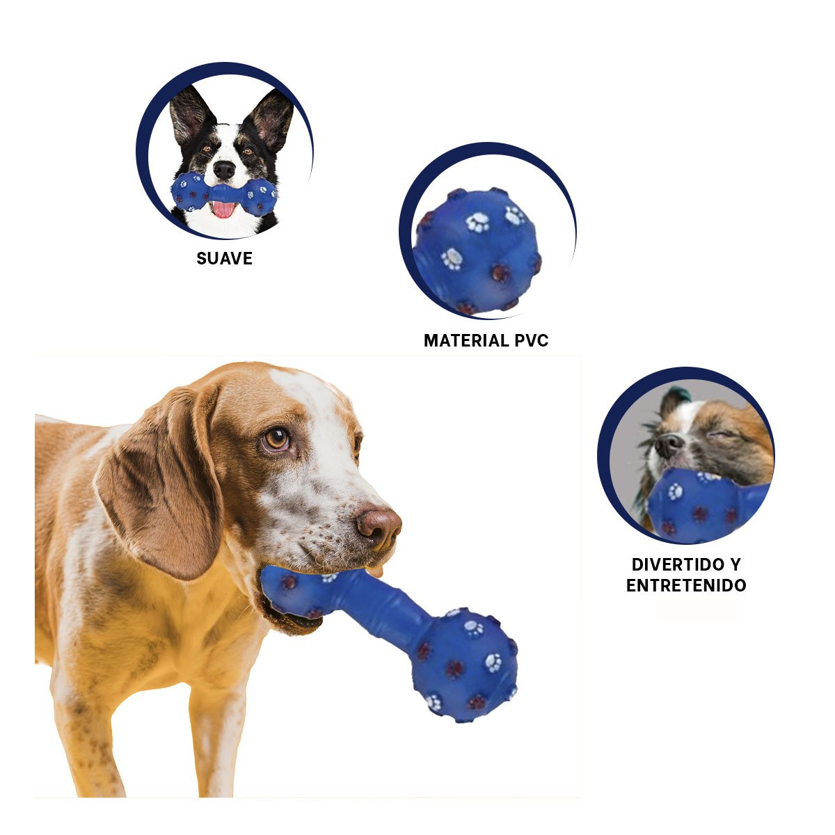 ACCESORIO PARA PERRO TIPO HUESO AZUL PARA MOMENTOS DE JUEGO - 3