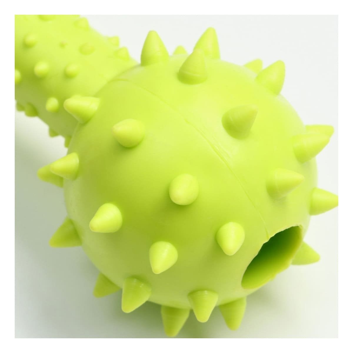 HUESO DE JEBE CON BOLAS LATERALES VERDE AMARILLENTO PRACTICO Y+REGALO STICKER - 2