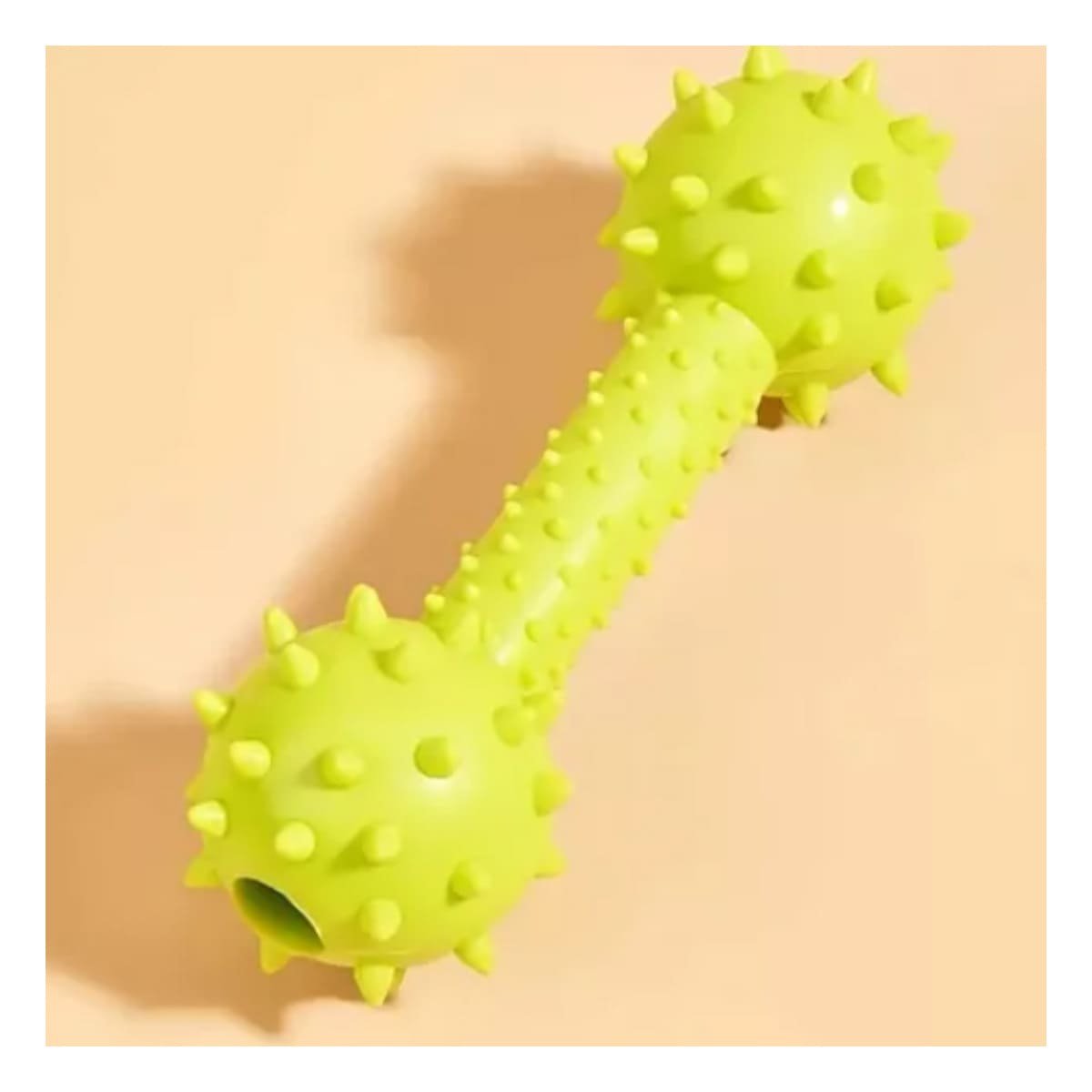 HUESO DE JEBE CON BOLAS LATERALES VERDE AMARILLENTO PRACTICO Y+REGALO STICKER - 5