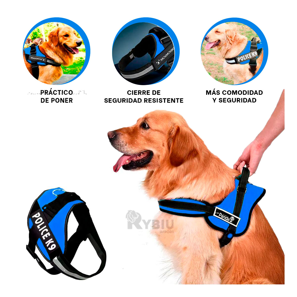 PECHERA PERROS MA30985 RYBIU FACIL DE PONER EN AZUL XXL Y+AGENDITA - 3