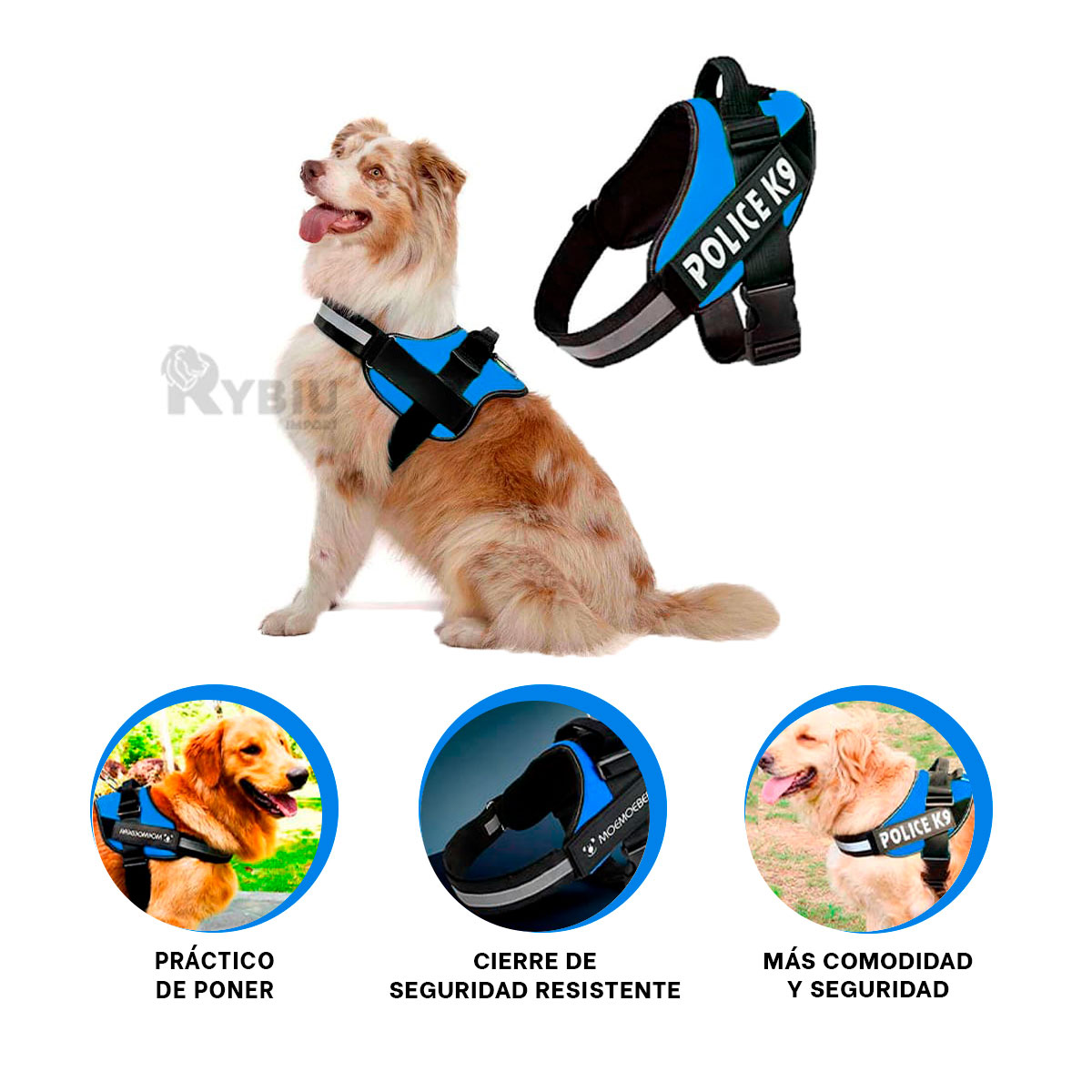 PECHERA PERROS MA30985 RYBIU FACIL DE PONER EN AZUL XXL Y+AGENDITA - 4