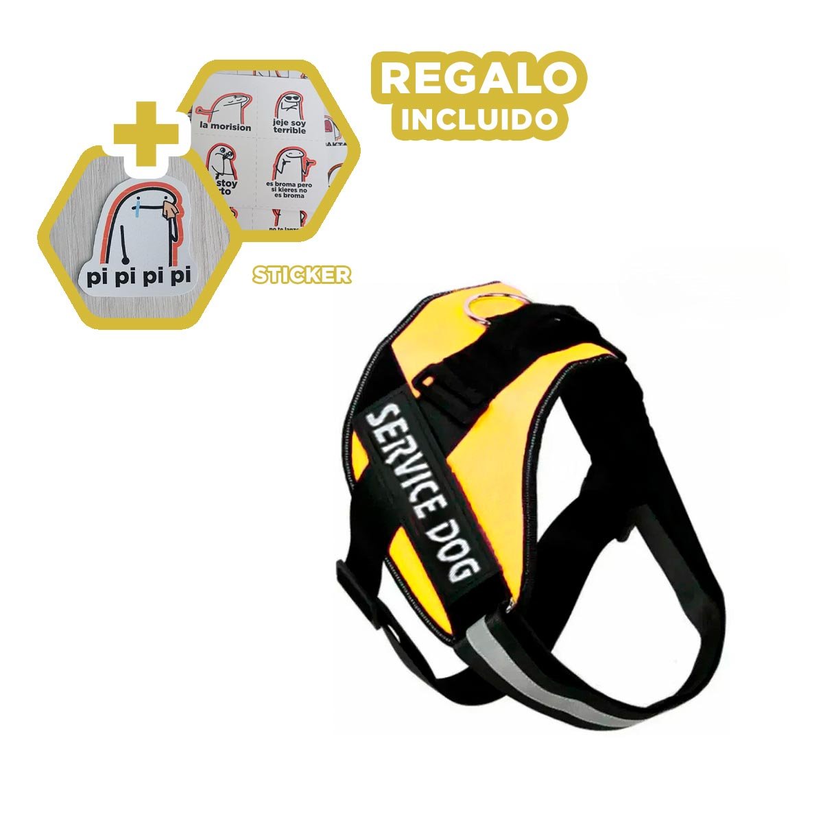 PECHERA PERROS MA30984 RYBIU PROTECCION DOG EN AMARILLO XXL Y+STICKERS - 1
