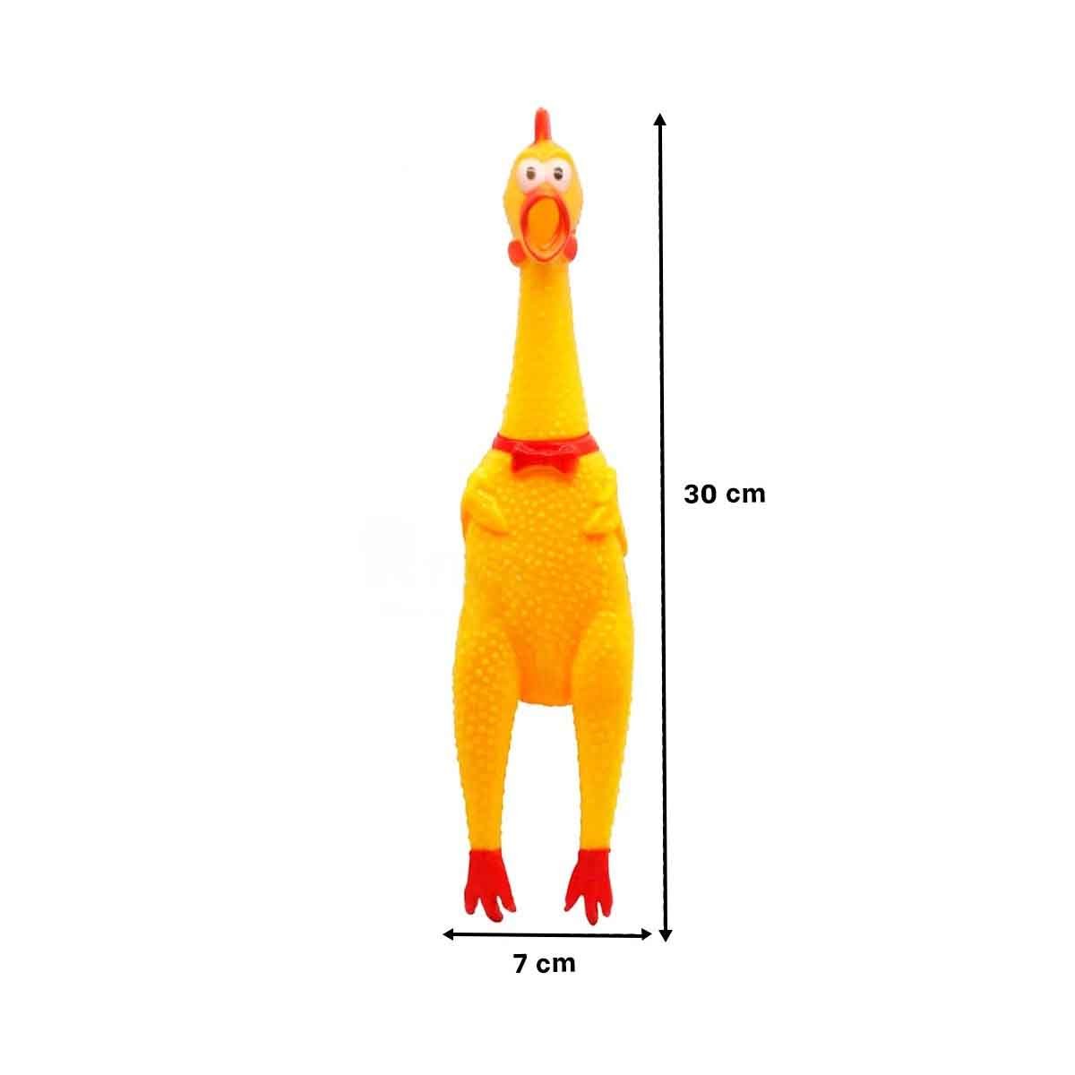 JUGUETE POLLO CHILLON AMARILLO TALLA M PARA PERRO MASCOTA HOGAR CANINOO - 4