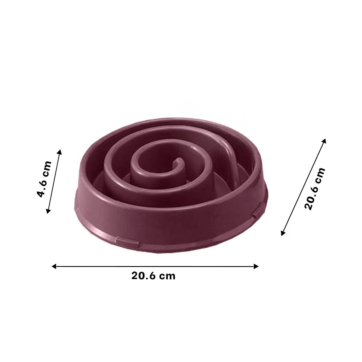 PLATO PERRO MA31301 ANTIESTRÉS ESPIRAL MASCOTA COLOR GUINDA RYBIU - 4
