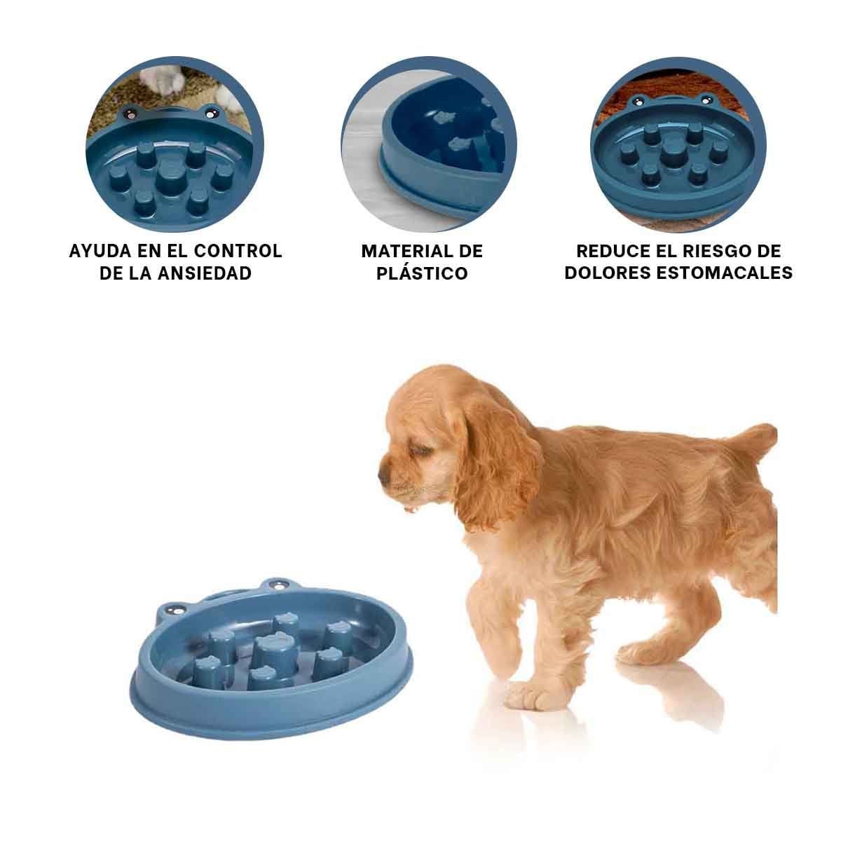 PLATO PERRO MA31300 ANTIESTRÉS RANA MASCOTA COLOR AZUL RYBIU - 3