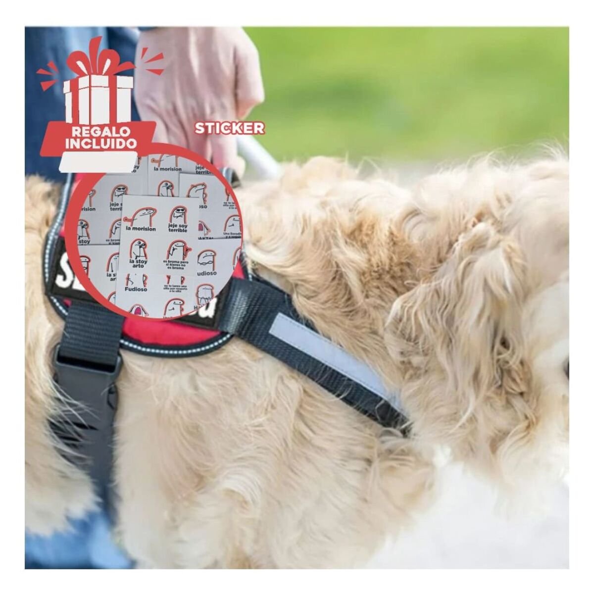 ARNÉS PERROS MA30963 RYBIU FACIL Y SENCILLO DE LAVAR EN TONO ROJO Y+STICKERS - 1
