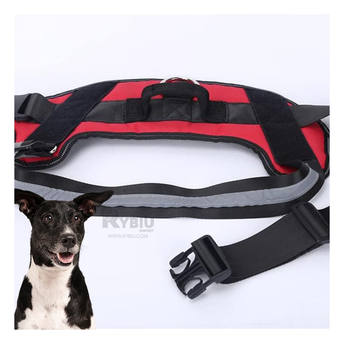 ARNÉS PERROS MA30963 RYBIU CONFIABLE Y ADAPTABLE EN ROJO Y+AGENDITA - 4