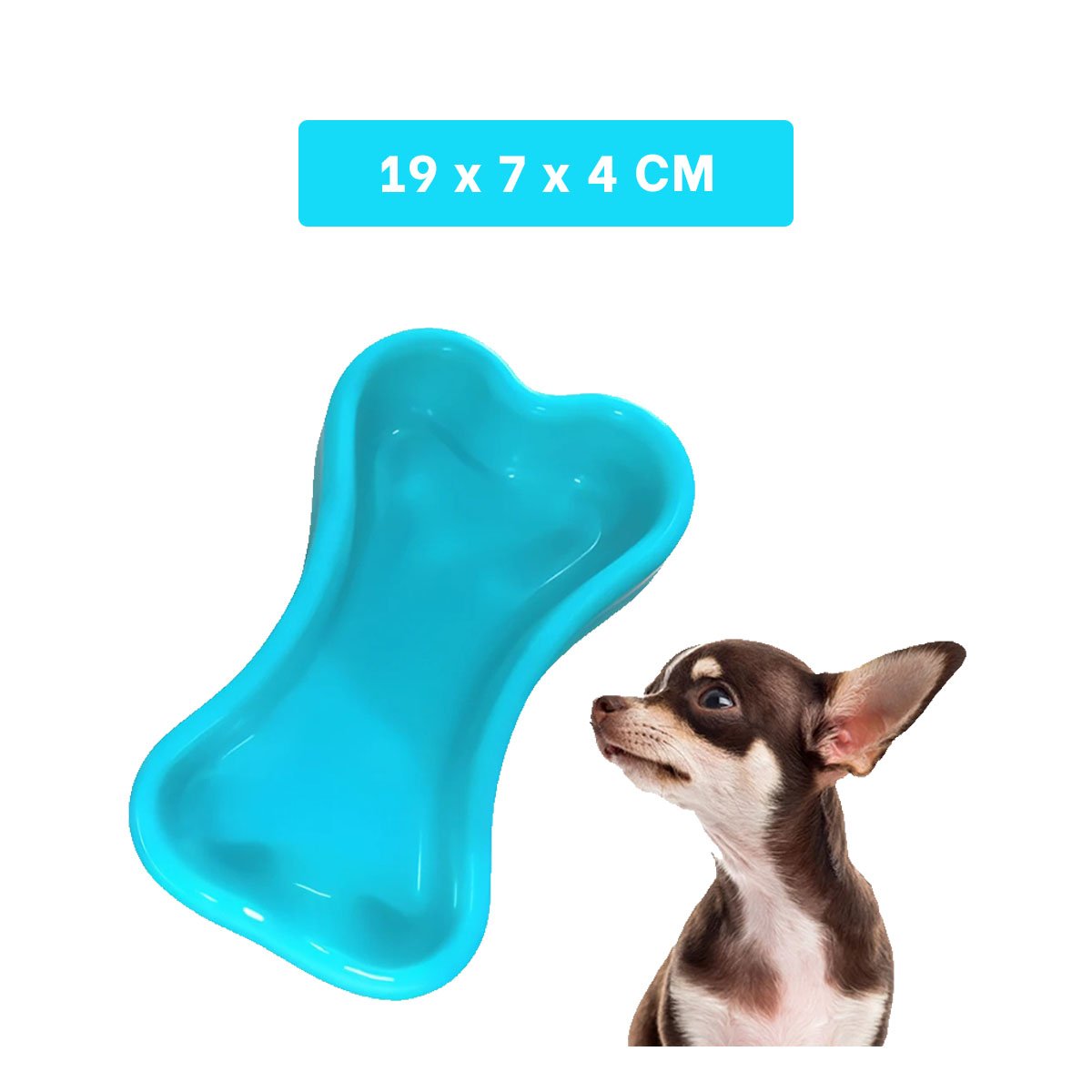 PLATO PERRO MA31321 MODERNO COLOR CELESTE Y STICKERS RYBIU - 4