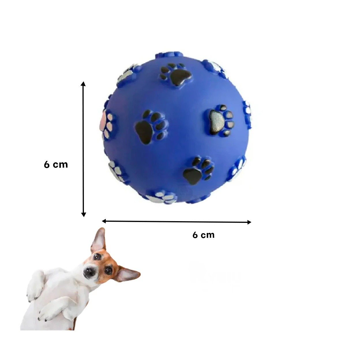 PELOTA DE COLOR AZUL CON HUELLAS DE COLORES PET DE MODELO MUY RESISTENTE - 4