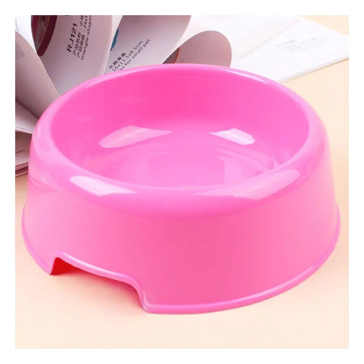 PLATO PERRO Y GATO MA31322 PET REDONDO MASCOTA MEDIANO COLOR ROSADO RYBIU - 2