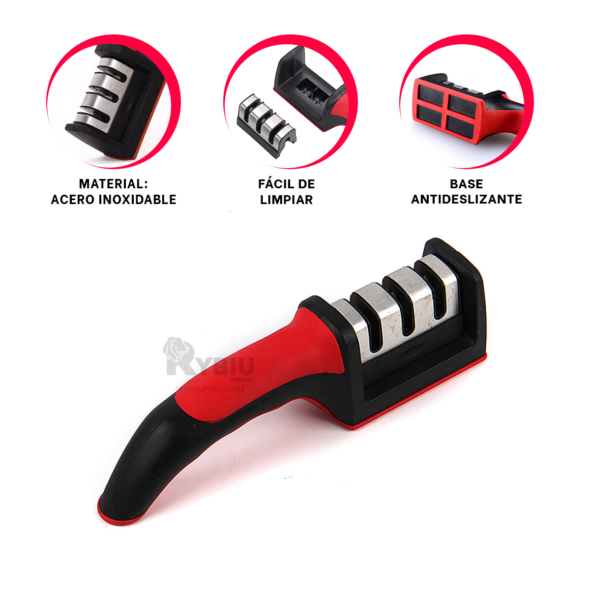 AFILADOR RYBIU CO30357 ROJO COMPACTO SOPORTE + REGALO AGENDITA - 2