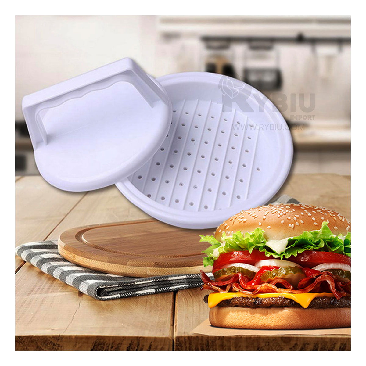 MOLDE MODERNO PARA CARNE EN COLOR BLANCO Y+REGALO STICKERS - 4