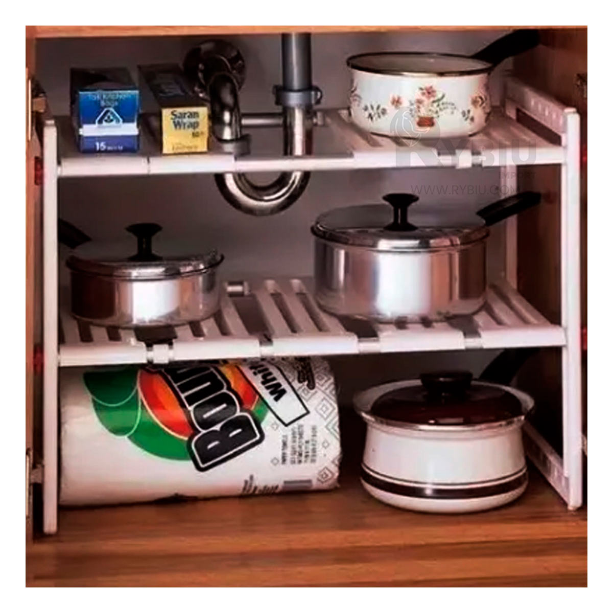 ESTANTE RYBIU CO30408 ACERO INOXIDABLE BLANCO + REGALO AGENDITA - 1