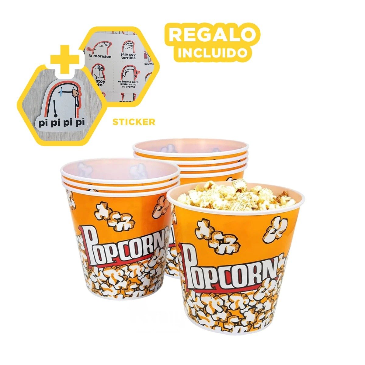 SOPORTE DE DULCES AMARILLO 21X20CM CON ESTRUCTURA FIRME PARA SUS APERITIVOS Y+REGALO STICKER - 1