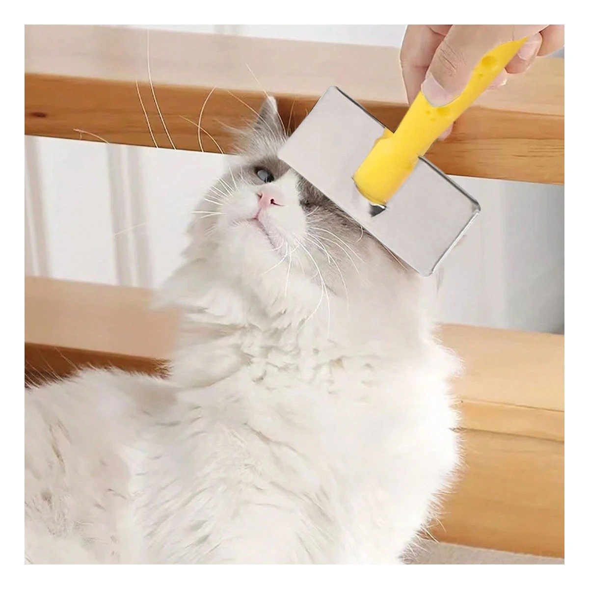 PEINE PERRO Y GATO RYBIU MA31224 PET PUNTAS DE METAL MANGO DE PLASTICO TALLA M AMARILLO - 1
