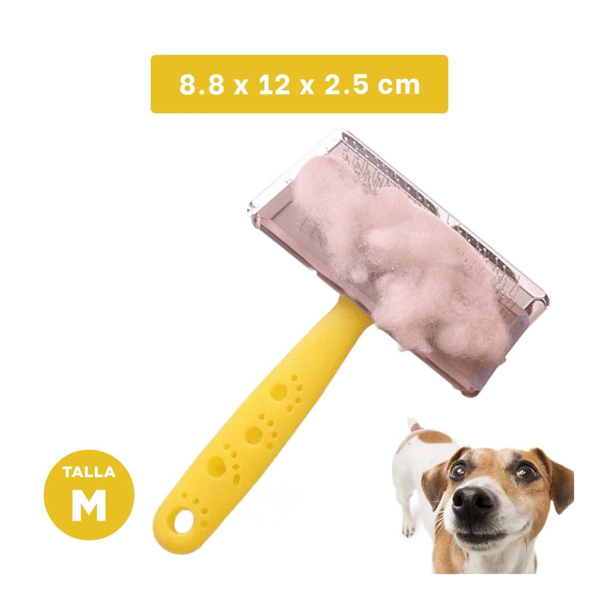 PEINE PERRO Y GATO RYBIU MA31224 PET PUNTAS DE METAL MANGO DE PLASTICO TALLA M AMARILLO - 4