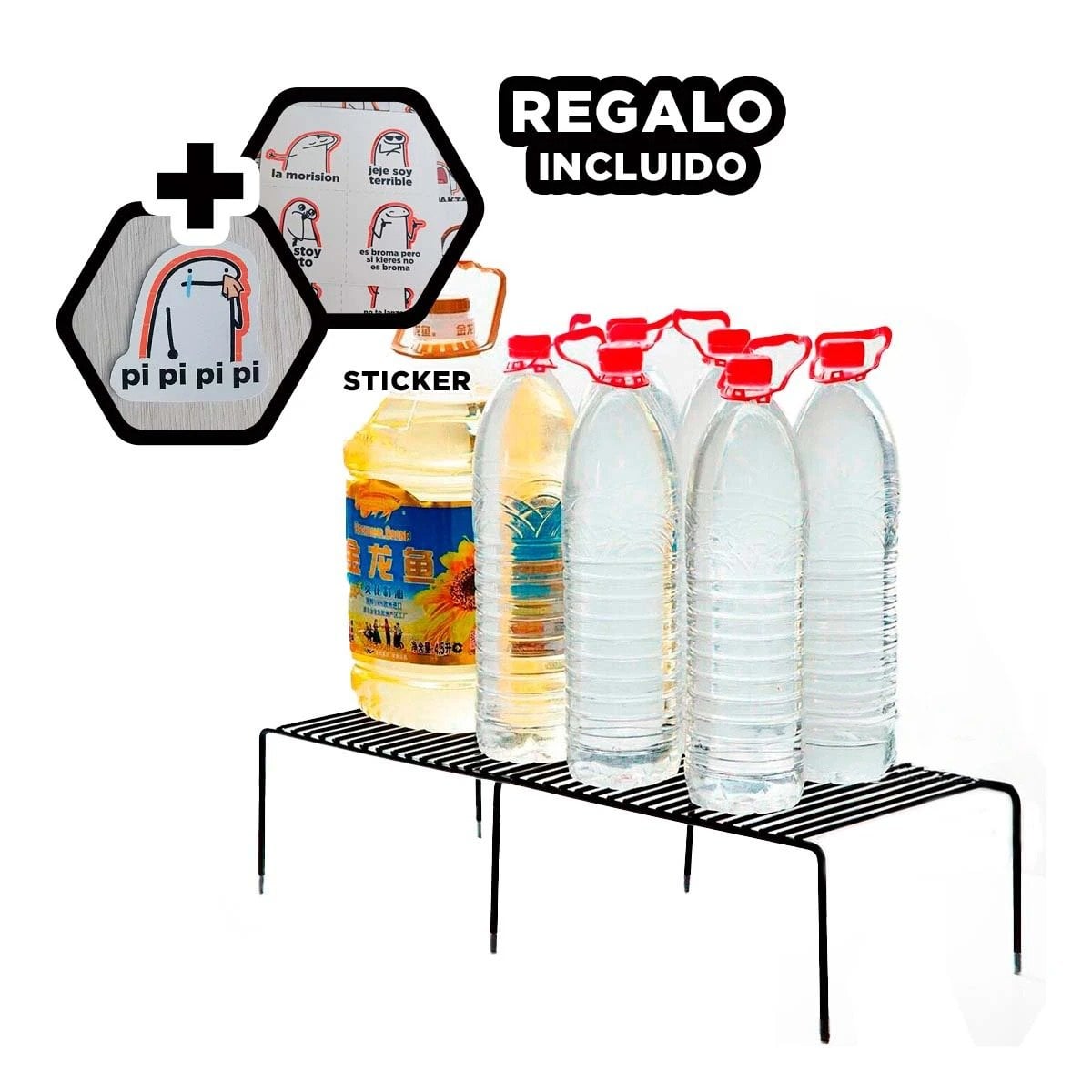 SET SEPARADOR RYBIU CO30455 NEGRO MODERNO TIPO CAJON MESERO + REGALO STICKERS - 1