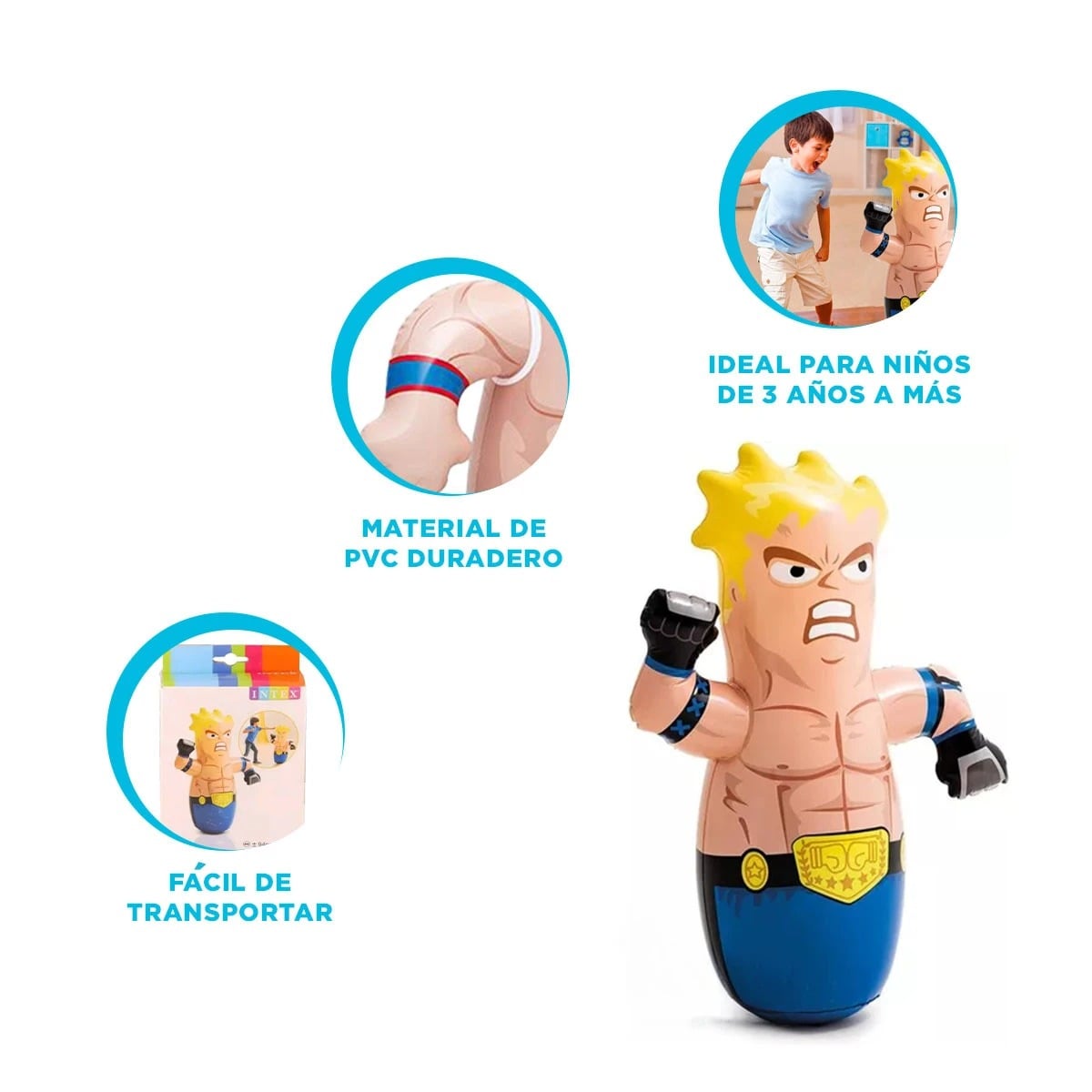 PORFIADO RESISTENTE DE BOXEADOR COLOR AZUL Y+REGALO AGENDITA - 3