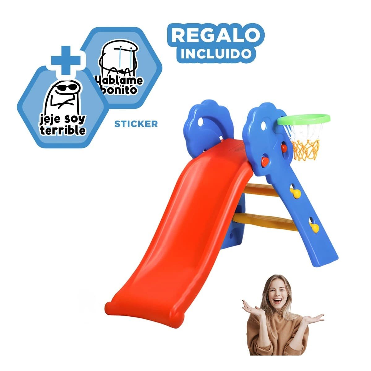 CENTRO DE SALTO 120CMX60CMX74CM CON DESLIZADOR PARA LA ALEGRIA DE SU DOMICILIO Y+REGALO STICKER - 1