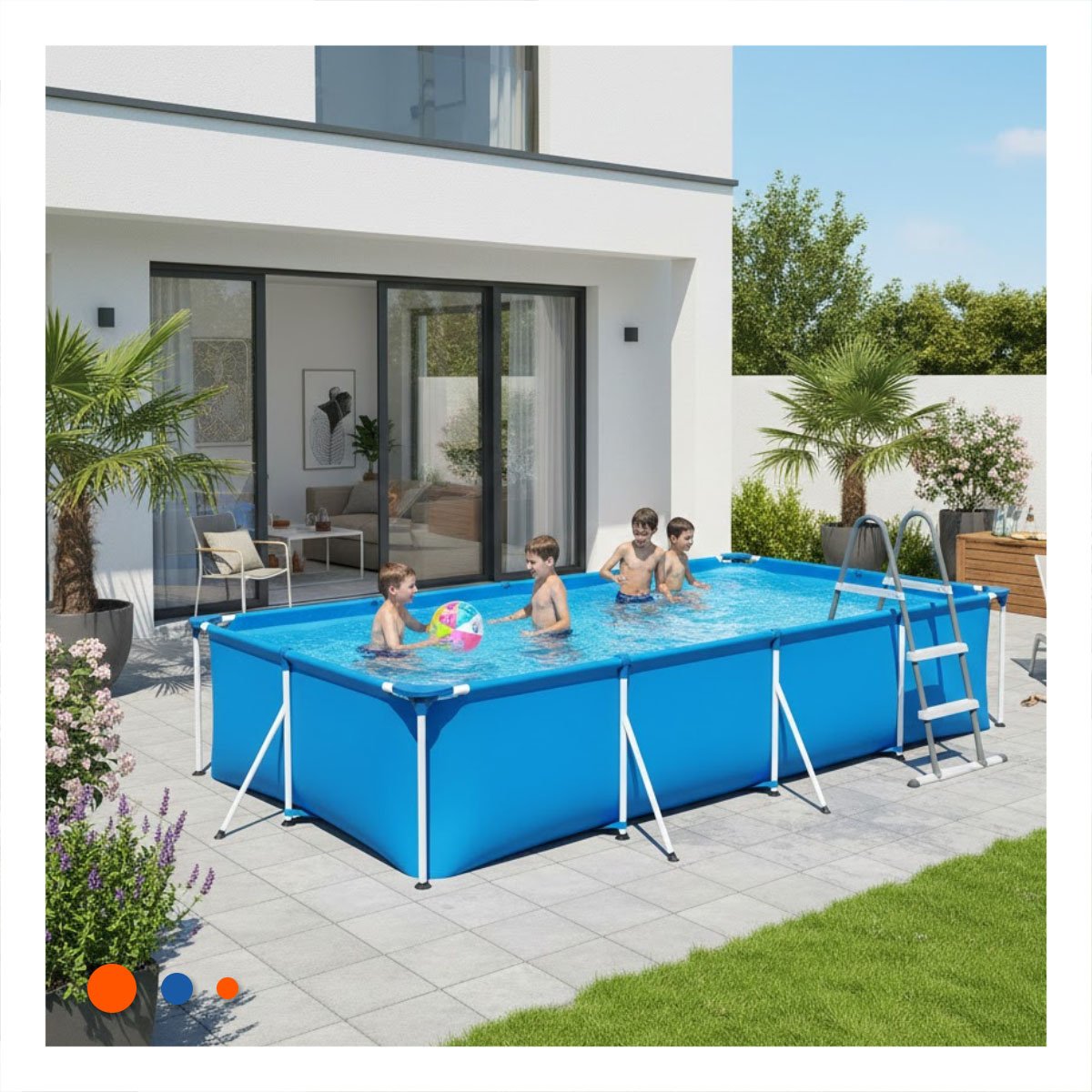 AREA DE AGUA RECREATIVA PARA JARDIN CON ESTRUCTURA REFORZADA Y+REGALO STICKER - 2