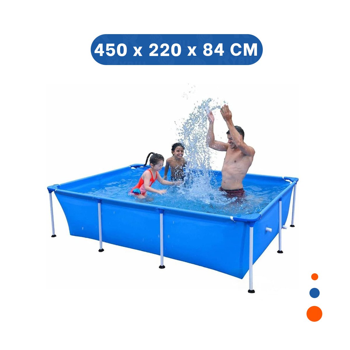 PISCINA EXTERIOR DE FORMA RECTANGULAR PARA NINOS Y ADULTOS Y+PAPEL REGALO - 4