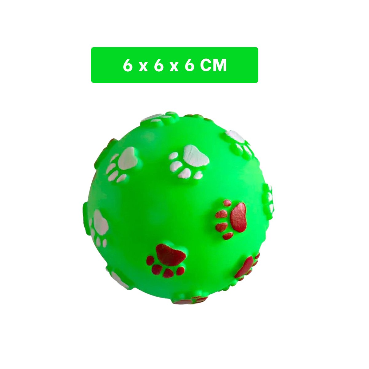 PELOTA DE COLOR VERDE CON HUELLAS DE COLORES PET DE MODELO MUY RESISTENTE - 4