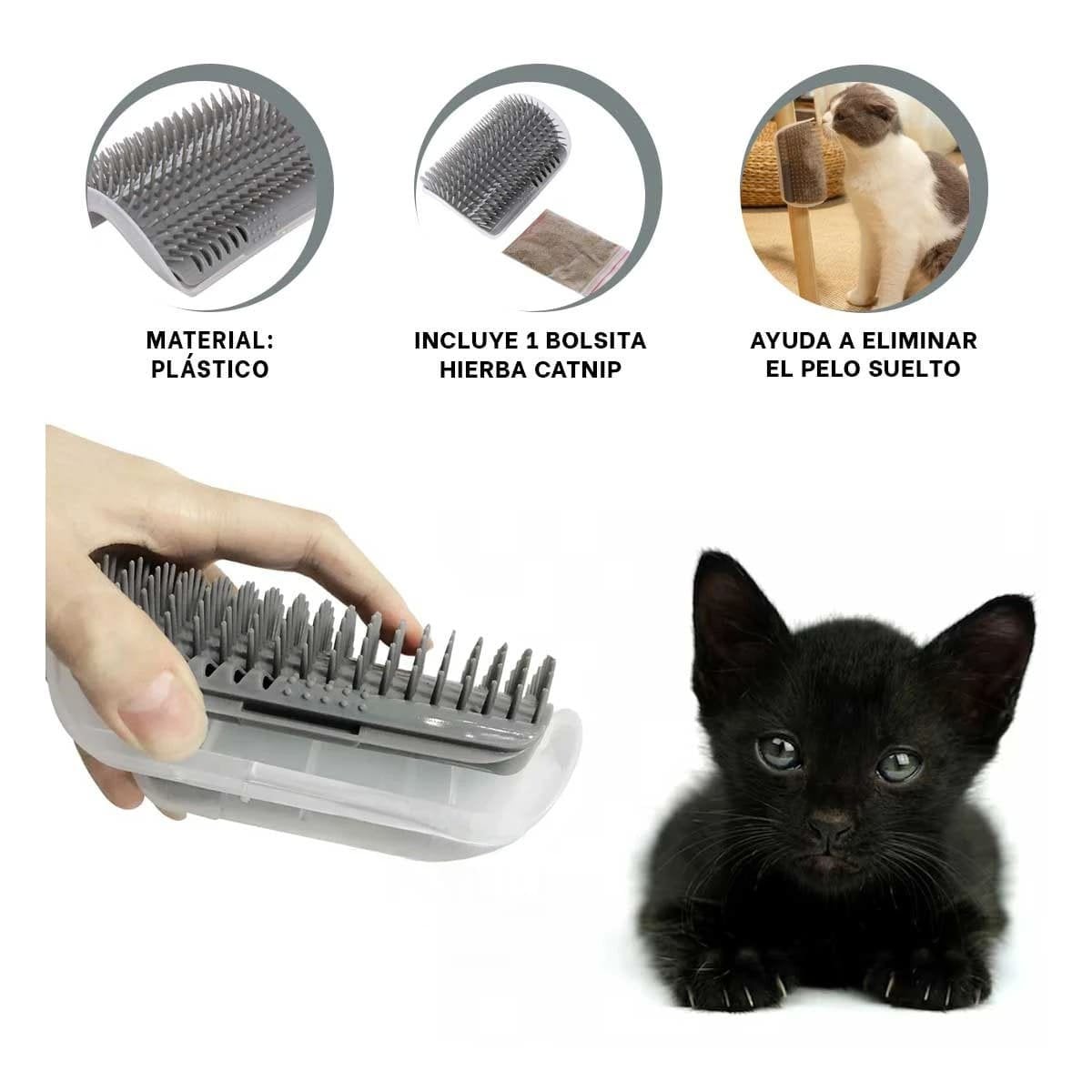 PLATAFORMA PARA GATOS ESQUINERO CON HIERBA PLOMO CONFORT - 3