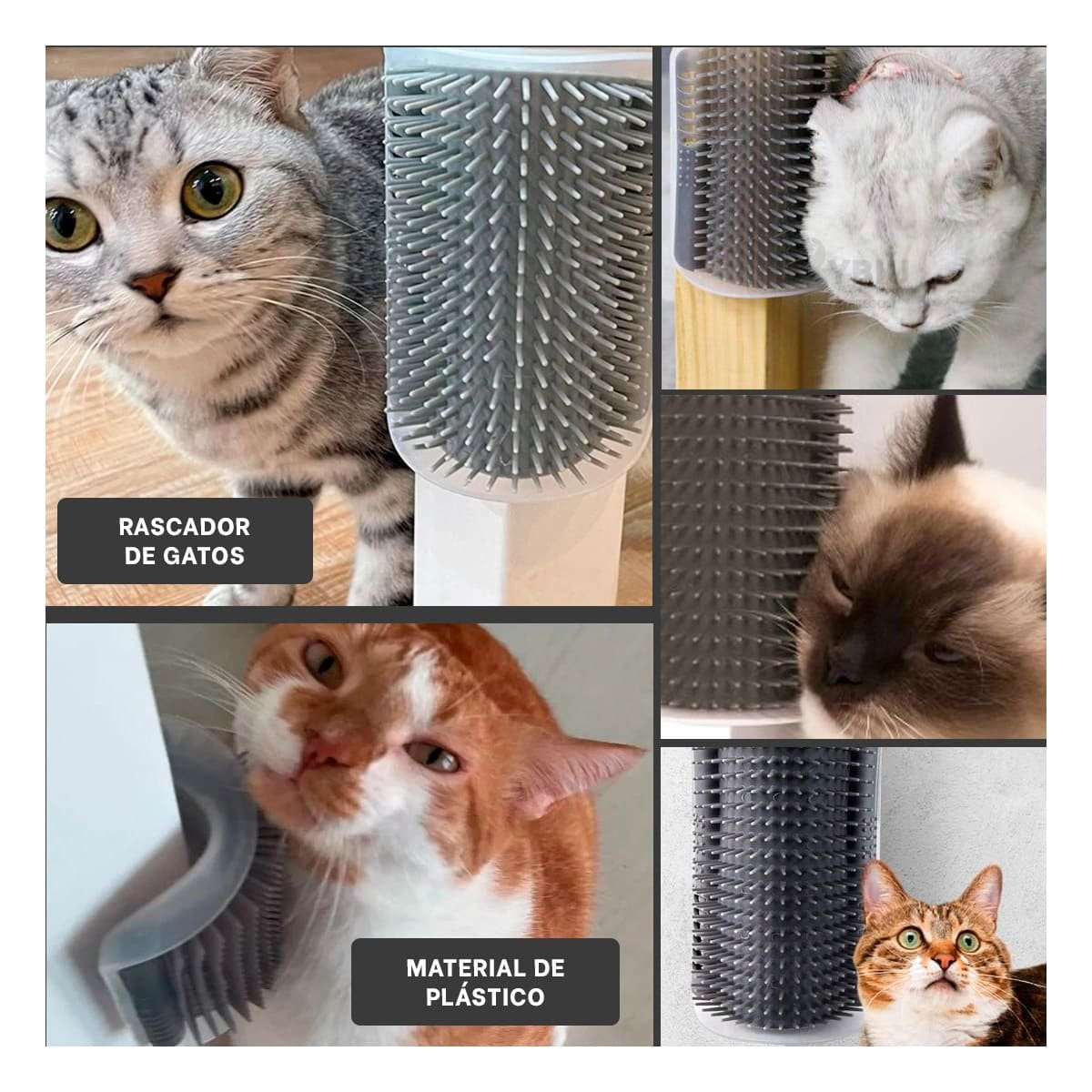 PLATAFORMA PARA GATOS ESQUINERO CON HIERBA PLOMO CONFORT - 5