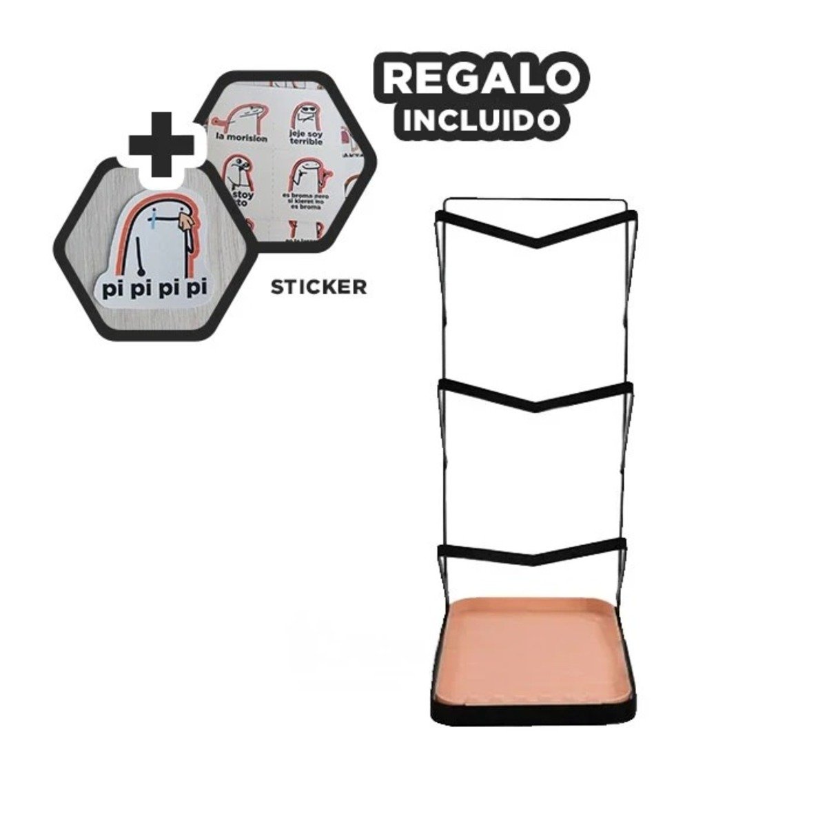 ORGANIZADOR RYBIU CO29880 ACERO INOXIDABLE NEGRO EFICAZ FUENTES + REGALO STICKERS - 1