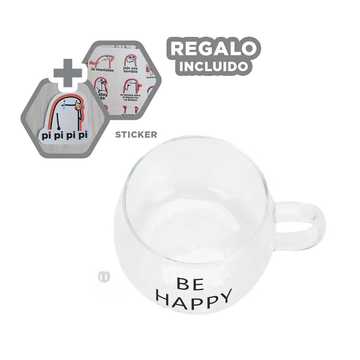 TAZA RYBIU DINAMICA VERSATIL EN 350ML BE HAPPY +REGALO STICKERS CO29909 - 1